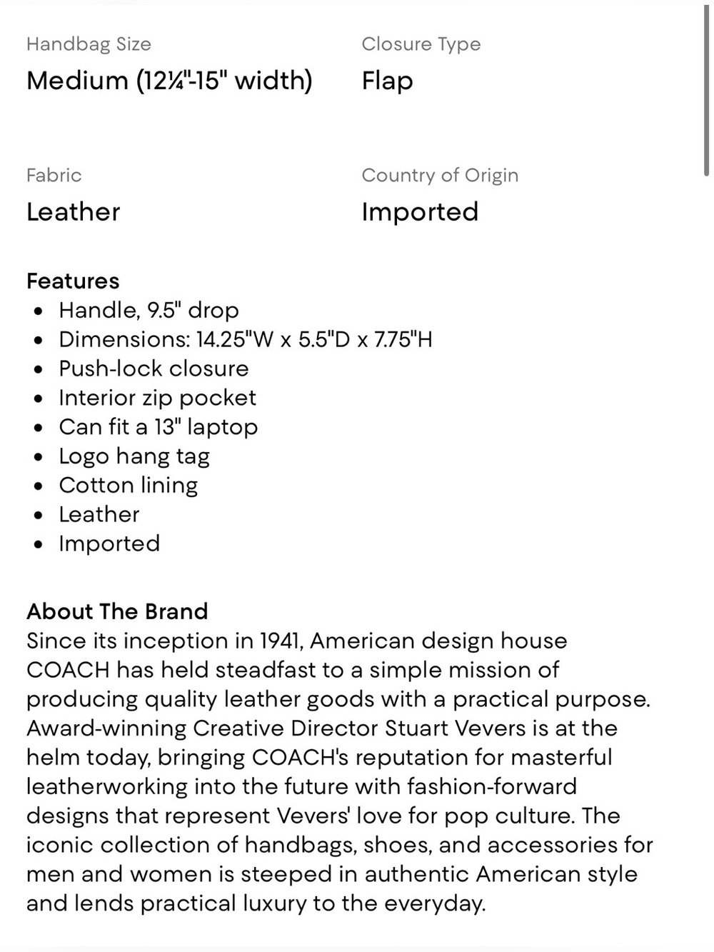 Authentic Coach Chelsea maple 36 - Picture 15 of 16